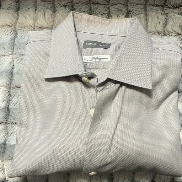 Michael Kors Light Gray Button-Up Shirt Dress Shirt - Picture 2 of 5